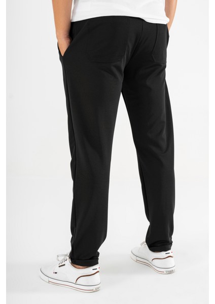Erkek Siyah Çımalı Rahat Spor Pantolon Duble Paça Jogger Eşofman Altı fırsatları
