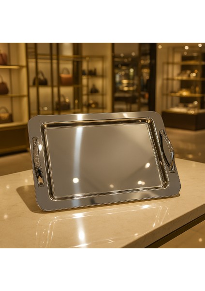 Paslanmaz Çelik Çay Tepsisi - Çay Tepsisi