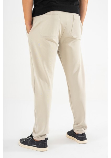 Erkek Krem Çımalı Rahat Spor Pantolon Duble Paça Jogger Eşofman Altı fırsatları