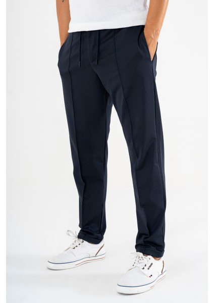 Erkek Lacivert Çımalı Rahat Spor Pantolon Duble Paça Jogger Eşofman Altı fiyatları