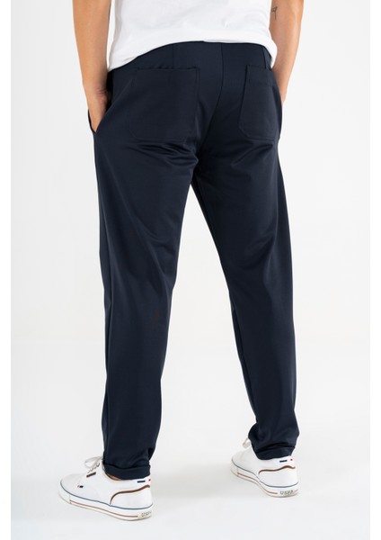 Erkek Lacivert Çımalı Rahat Spor Pantolon Duble Paça Jogger Eşofman Altı fırsatları