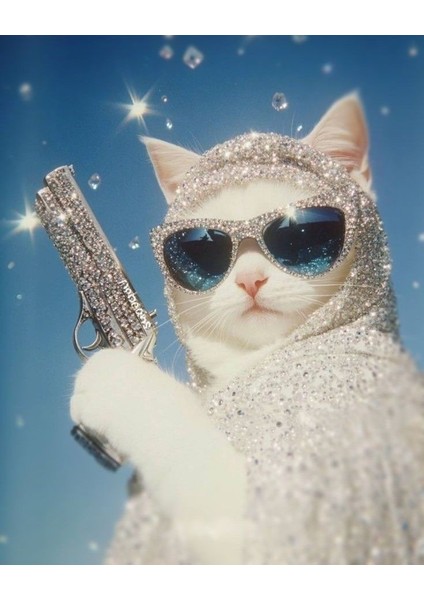 Çeteci Kedi Flexin Cat V1 Ev Duvar Salon Güzellik Salonu Ofis Dükkan Dekarasyon Kanvas Tablo fiyatları