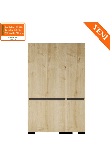 Floransa 6 Kapılı Flr6-Ira Safir- Antrasit Gardırop-Çok Amaçlı Dolap-Yüklük