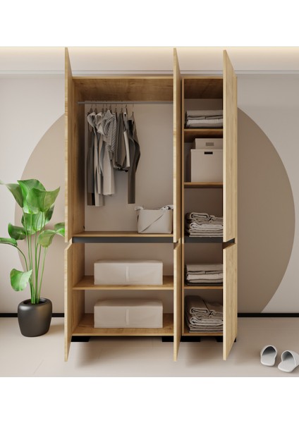 Floransa 6 Kapılı Flr6-Ira Safir- Antrasit Gardırop-Çok Amaçlı Dolap-Yüklük fırsatları