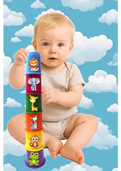 Sevimli Hayvanlar Bardak Kule Eğitici Sevimli Kule fırsatları