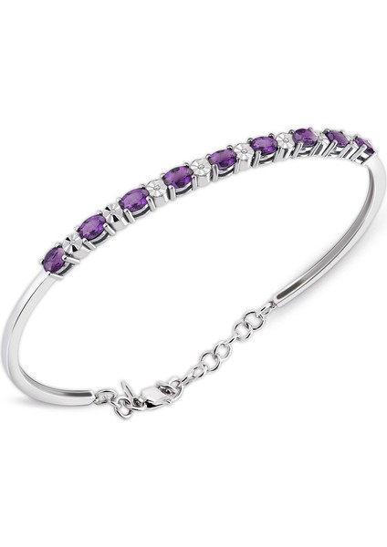 2.10 Ct Pırlantalı Oval Ametist Bilezik