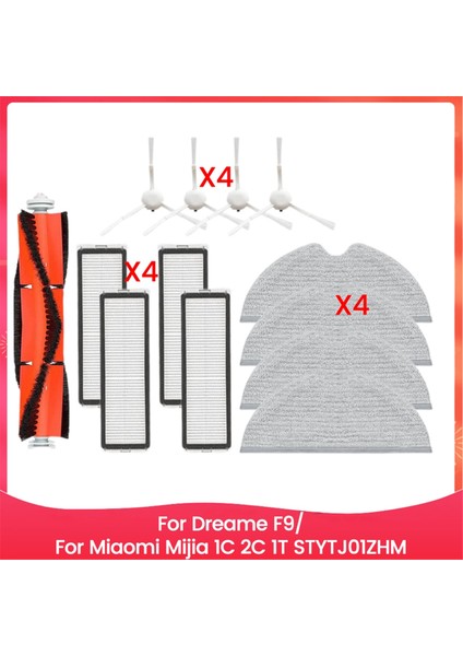 Dreame F9/xiaomi Mijia 1c 2c 1t STYTJ01ZHM Ana Yan Fırça Paspas Bezi Hepa Filtre Verimli Temizlik Yedek Parçaları (Yurt Dışından)