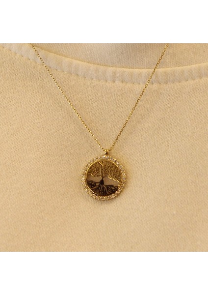 14 Ayar Altın Hayat Ağacı Kolye