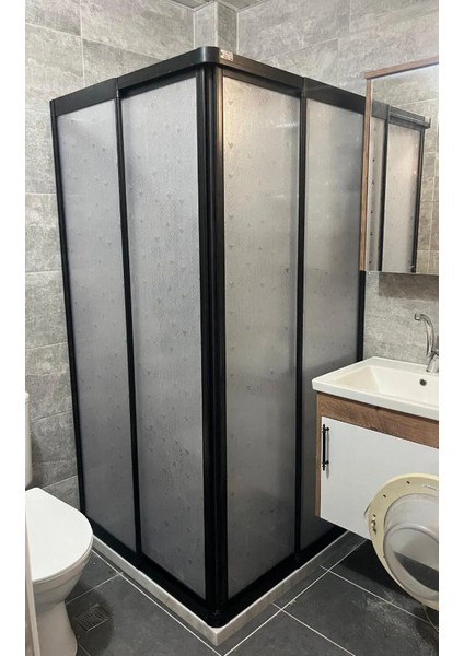 Siyah Profil Şerit Desen Mika Duşakabin Köşe fiyatları