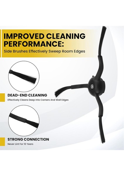 Roborock S8 Pro Ultra, S7 Max Ultra, Qrevo, Qrevo Slim, Seri Parçaları Için 4 Adet Yan Fırça Değişimi (Yurt Dışından) modelleri