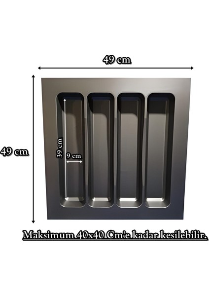 49x49 Çekmece İçi Antrasit Kepçelik Ücretsiz Kesim (40x40 Cm'e kadar kesilebilir) indirimleri