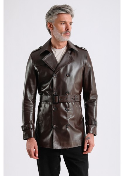 Moreno Erkek Hakiki Deri Trençkot