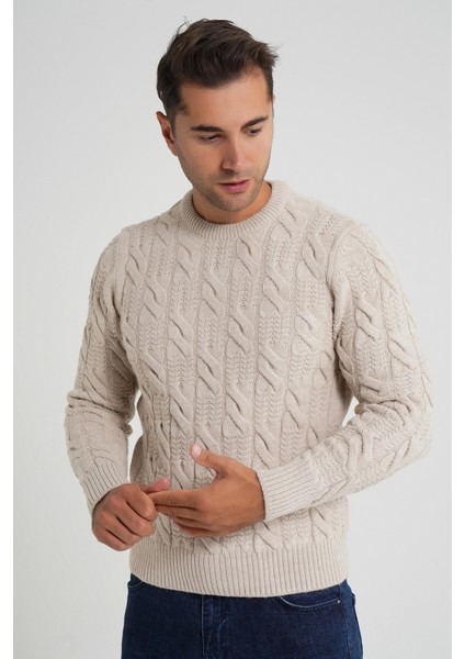 Trıst Star Erkek Bisiklet Yaka Saç Örgülü Yün Kazak TRIST-5346 modelleri