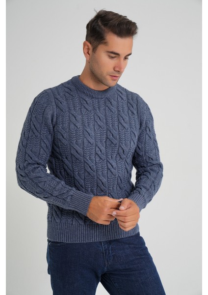 Trıst Star Erkek Bisiklet Yaka Saç Örgülü Yün Kazak TRIST-5346 modelleri