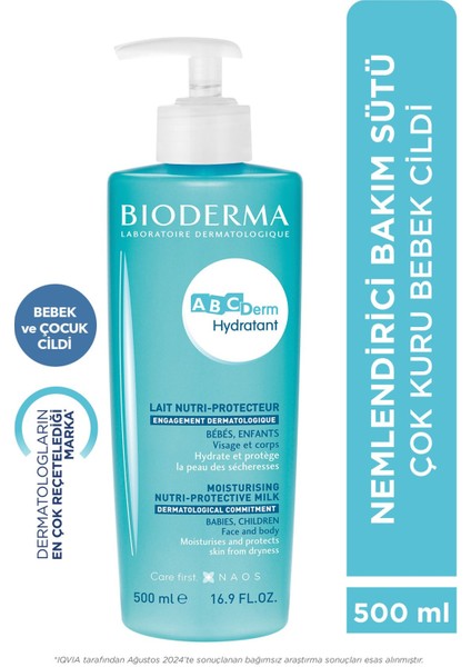 ABCDerm Hydratant Bebek Vücut ve Yüz Nemlendirici Süt 500 ml Doğal İçerikli Hassas Ciltler İçin modelleri