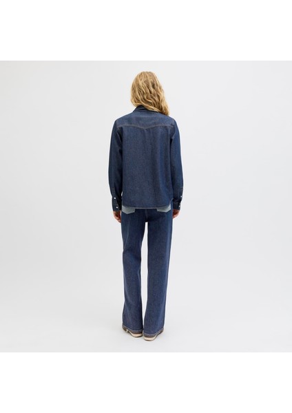 Kadin Cep Detayli Denim Gömlek - Jules modelleri