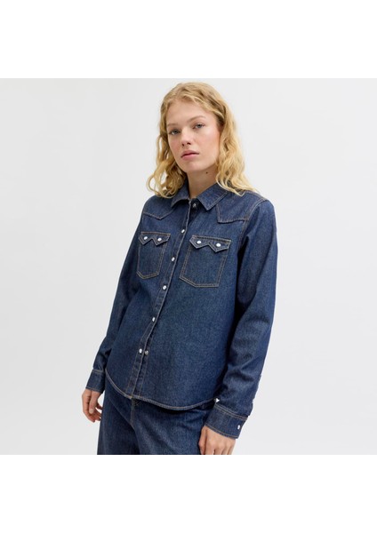 Kadin Cep Detayli Denim Gömlek - Jules fırsatları