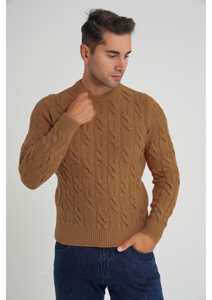 Trıst Star Erkek Bisiklet Yaka Saç Örgülü Yün Kazak TRIST-5346 modelleri