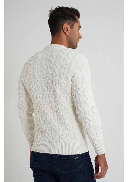 Trıst Star Erkek Bisiklet Yaka Saç Örgülü Yün Kazak TRIST-5346 modelleri