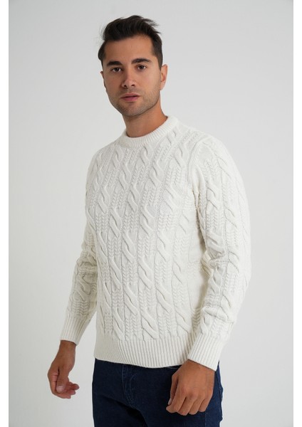 Trıst Star Erkek Bisiklet Yaka Saç Örgülü Yün Kazak TRIST-5346 fırsatları