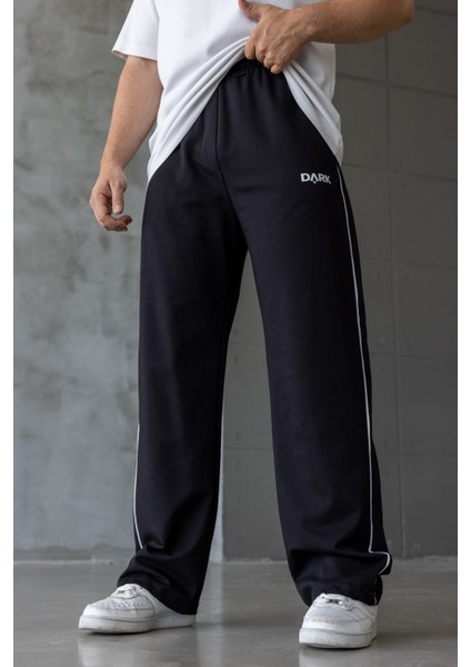 Erkek Siyah Şeritli Baskılı Oversize Baggy Eşofman Altı fiyatları