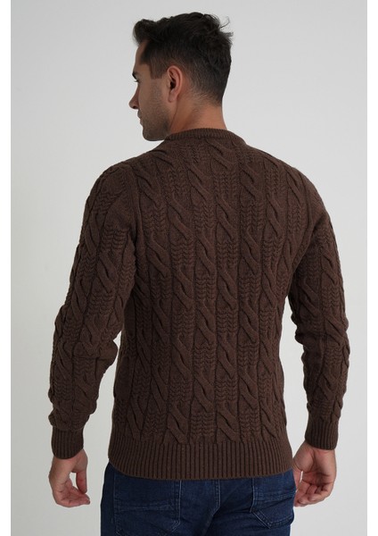 Trıst Star Erkek Bisiklet Yaka Saç Örgülü Yün Kazak TRIST-5346 modelleri