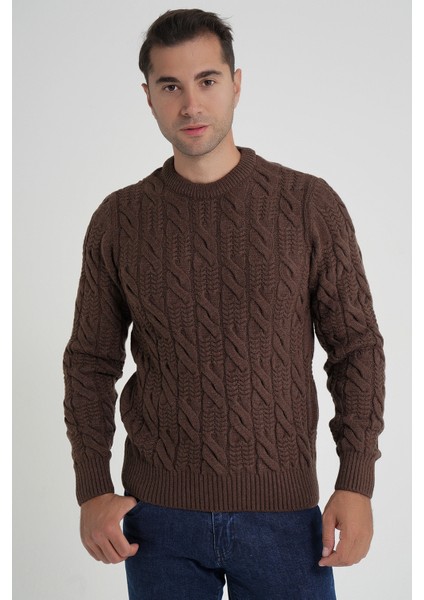 Trıst Star Erkek Bisiklet Yaka Saç Örgülü Yün Kazak TRIST-5346 fırsatları