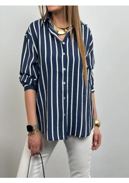 Çizgili Tek Cepli Gömlek modelleri