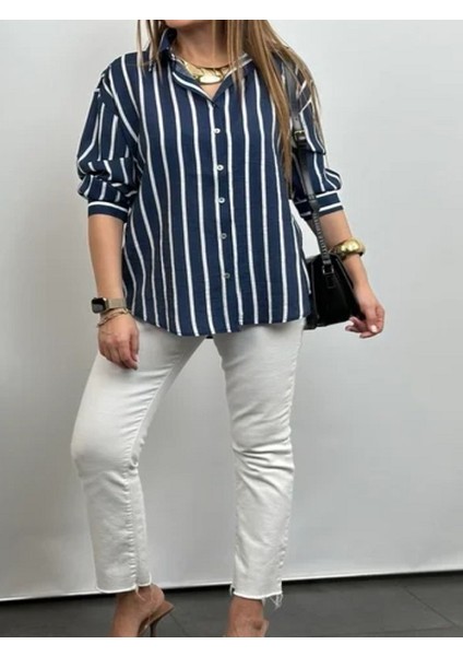Çizgili Tek Cepli Gömlek indirimleri