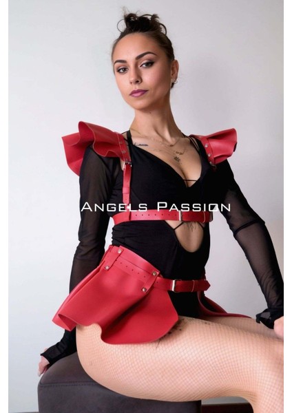 Deri Elbise Harness, Mini Deri Etek, Deri Elbise Etek Harness - BRF1001