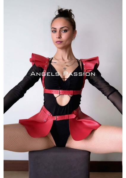 Deri Elbise Harness, Mini Deri Etek, Deri Elbise Etek Harness - BRF1001