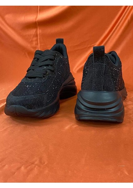 LES038 Siyah Taşlı Kadın Günlük Spor Ayakkabı Sneaker fırsatları