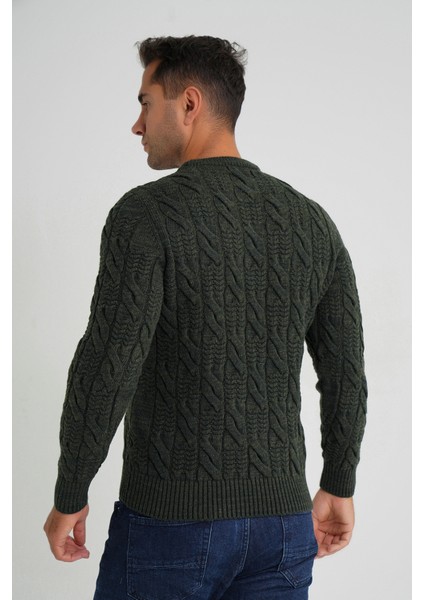 Trıst Star Erkek Bisiklet Yaka Saç Örgülü Yün Kazak TRIST-5346 modelleri