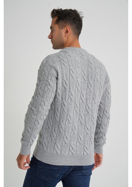 Trıst Star Erkek Bisiklet Yaka Saç Örgülü Yün Kazak TRIST-5346 modelleri