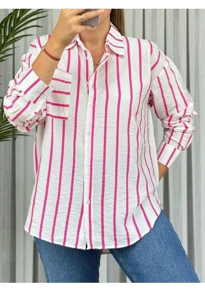 Çizgili Tek Cepli Gömlek fırsatları