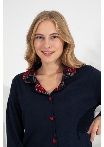 Angelique %100 Pamuk Uzun Kol Ekose Kadın Pijama Takımı 21224-25-26-27 fırsatları