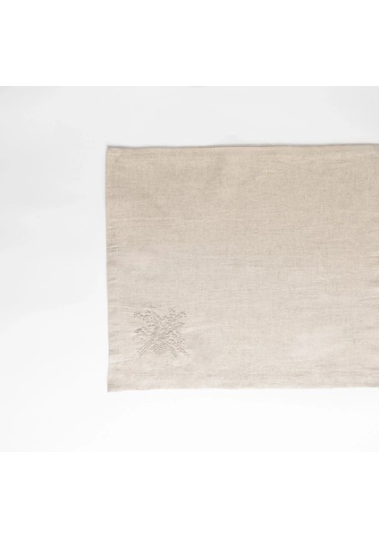 Julien Pamuk Keten Çiçek Nakışlı Runner Ekru fiyatları