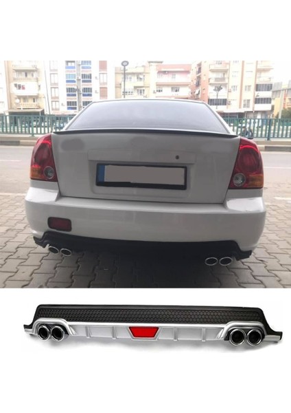 Hyundai Accent Admire Uyumlu Body Kit Difüzör 4 Çıkış Yuvarlak Gri Model 1