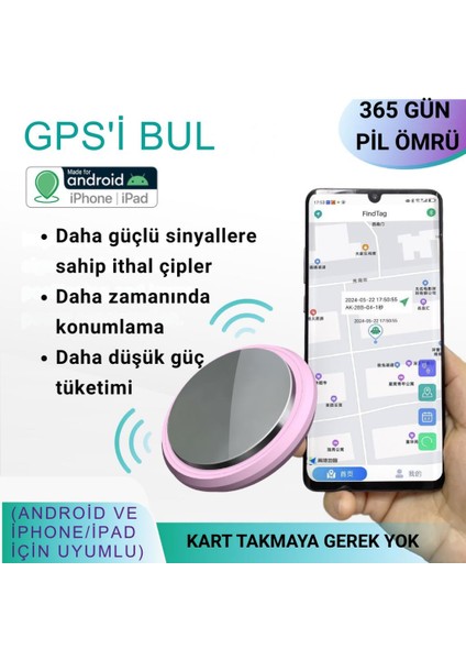 Yeni Nesil Tüm Telefonlara Uyumlu Ios ve Andoid Ile Uyumlu Akıllı Takip Cihazı Tag Takip Gps indirimleri