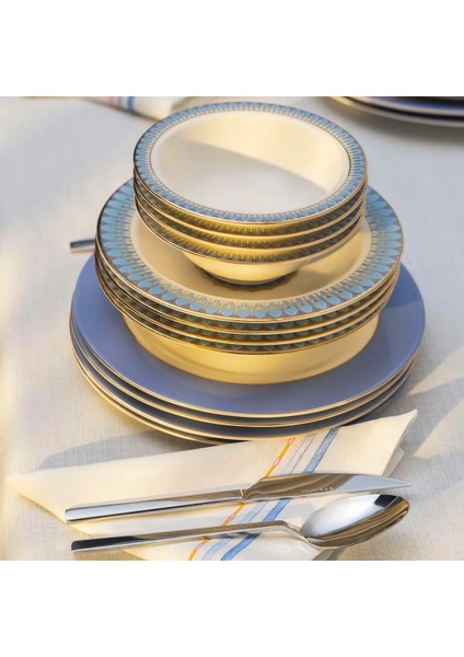 Giselle Mavi Gold Servis Tabağı 27 cm modelleri