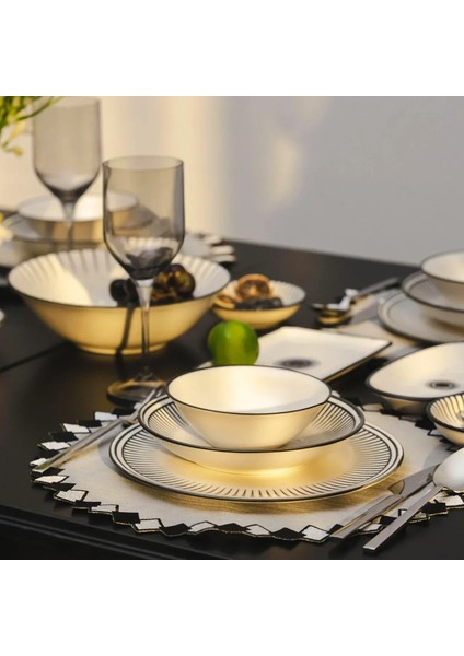 Aspen Siyah Çizgili Kase 16 cm modelleri