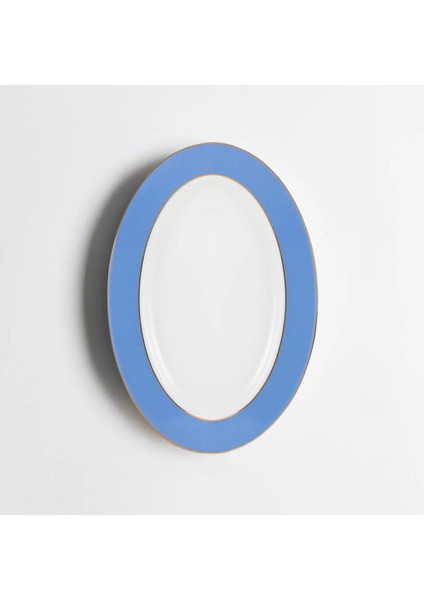 Giselle Mavi Gold Kayık Tabak 20X11 cm