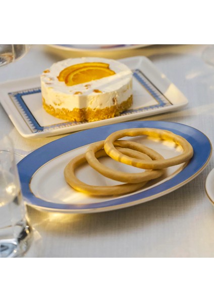 Giselle Mavi Gold Kayık Tabak 20X11 cm modelleri