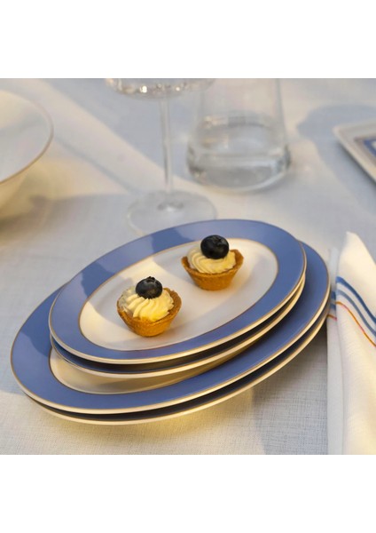 Giselle Mavi Gold Kayık Tabak 20X11 cm fırsatları