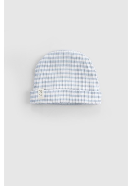 Organik Pamuklu Modal Mavi Bebek Bere