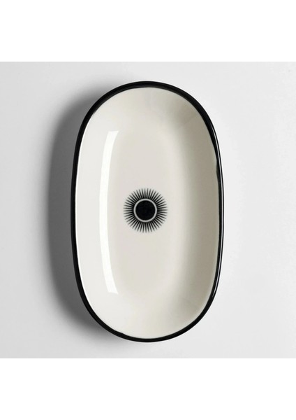 Aspen Siyah Çizgili Kayık Tabak 25X14 cm