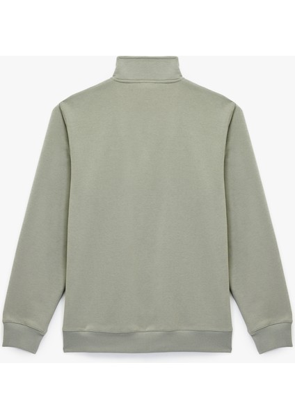 Uzun Kollu Şardonlu Basic Yarım Fermuarlı Sweatshirt fırsatları