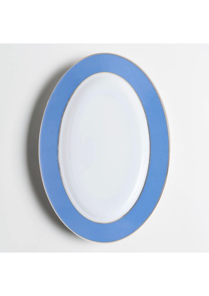 Giselle Mavi Gold Kayık Tabak 25X14 cm