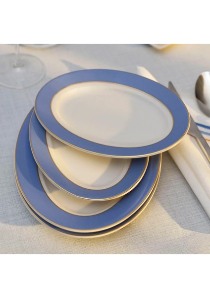 Giselle Mavi Gold Kayık Tabak 25X14 cm fiyatları