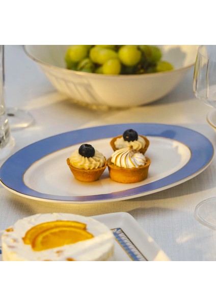 Giselle Mavi Gold Kayık Tabak 25X14 cm fırsatları